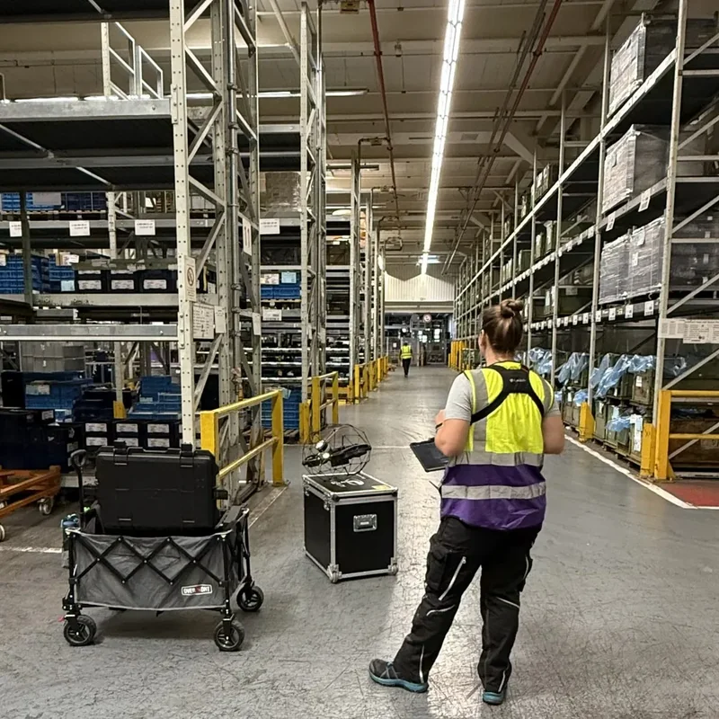 Juliana fliegt ELIOS 3 Drohne von hinten logistik